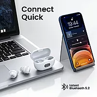 Portronics Twins S5 – TWS Earbuds, featuring a sleek design, LED display for battery status, and superior sound quality. Enjoy wireless freedom and comfort in a stylish white finish.