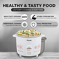 Preethi Electric Rice Cooker, 1.8 Litre, Double Pan, Anodized and Rustproof Aluminium Pan