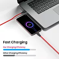 Portronics 2109 Silklink Lightning Cable – 3A USB-A to Lightning | Soft Silicon Cable | 1M | Red