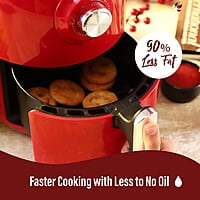 Wonderchef Crimson Edge Air Fryer for Home and Kitchen 1.8 Litres Non-stick Basket 1000 Wattage