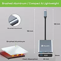 Ultraprolink UM1044 Smart Hub 3 USB-C 3 in 1 Docking Hub