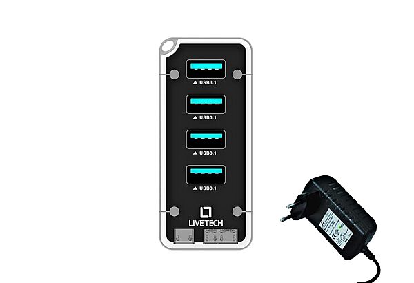 Live Tech LT-OIA 4-Port Type-C USB Hub – USB 3.0 offers four high-speed USB 3.0 ports for seamless connectivity. Compact design, perfect for laptops and devices needing extra ports.