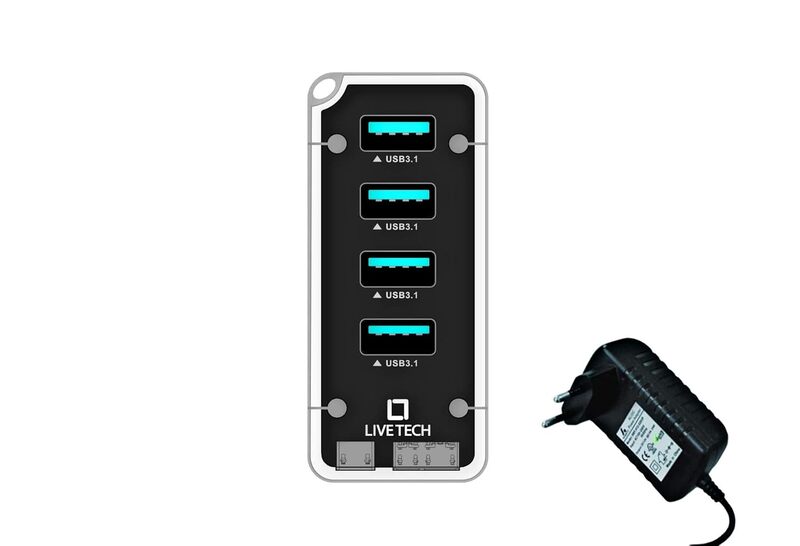 Live Tech LT-OIA 4-Port Type-C USB Hub – USB 3.0 offers four high-speed USB 3.0 ports for seamless connectivity. Compact design, perfect for laptops and devices needing extra ports.