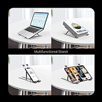 Portronics My Buddy K2 Laptop Stand (POR 1202) – Portable Metal Stand | Foldable | Silver