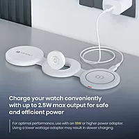 Portronics ChargeMate Trio 15W 3-in-1 Wireless Charger with 60W Type-C Cable | White