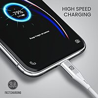 Portronics POR 1397 Konnect B Plus USB-A to Lightning Cable – 3A  Nylon Braided  1m White