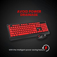 Portronics Key5 Wireless Combo | Full-Size Keyboard, USB, 1200 DPI Optical Mouse, Ergonomic Design, Long Battery Life, Plug and Play, Ideal for Home and Office Use, Sleek and Stylish.