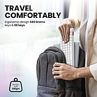 Portronics Hydra 10 Bluetooth + Wireless Keyboard –Rechargeable | White | 1 Year Warranty