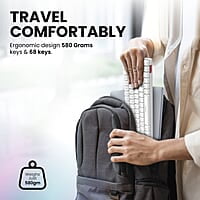 Portronics Hydra 10 Mechanical Wireless Gaming Keyboard with Bluetooth 5.0 + 2.4 GHz, RGB Lights 16.8 Million Colors, Type C Charging, Compatible with PCs, Smartphones and Tablets