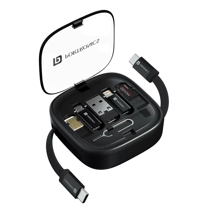 Portronics Snapcase 2 features a compact design, 60W fast charging, and multiple connectors, ensuring compatibility for various devices.