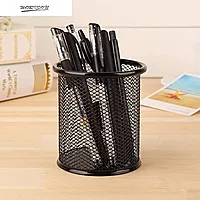 worison Black Round Mesh Pen Stand Pencil Holder Pack Of 4 pc