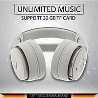 Blaupunkt BH01 Bluetooth Wireless On Ear Headphones with 18 Hrs* Playtime I Passive Noise Reduction I TF Card Slot & Built-in FM I 40MM Drivers & Soft Padded Ear Cushions