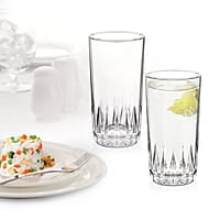 Treo by Milton Acme Cool Glass Tumbler Set of 6, 320 ml Each, Transparent | Dishwasher Safe | Serve Juices | Cold Drinks | Milkshake | Falooda | Water | Cocktails | Mixed Drinks