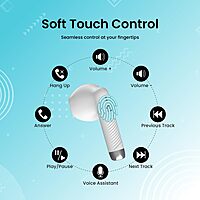 Portronics Twins S9 – TWS Earbuds, 30H Playtime, Digital Display, Bluetooth 5.0, Touch Control, Noise Isolation, Comfortable Fit, White Color, Perfect for Music & Calls, Lightweight Design.