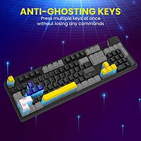 Portronics K2 Mechanical Gaming Keyboard – 20+ RGB Multi-Color Backlight | Red Linear Switches | Anti-Ghosting Keys | Customizable LED Modes | Full-Size | 1.5m USB Cable | Blue