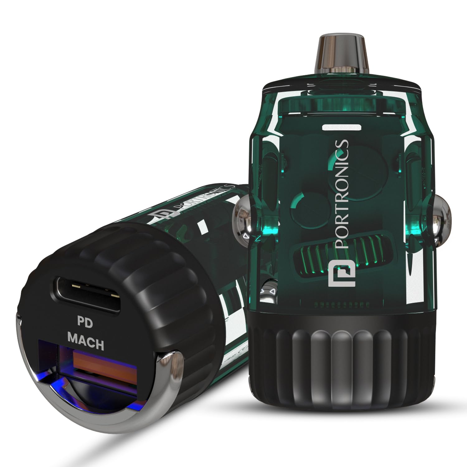 Portronics 36W Car Charger | Dual Port USB-A & Type-C PD | Fast charging for smartphones & tablets | Compact design | Overload protection | Ideal for travel | Compatible with all devices.