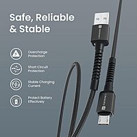 Portronics Konnect X USB-A to Micro USB Cable 3A Fast Charging Data Sync 1M Black