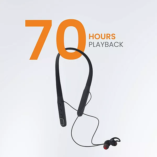Corseca Stallion Shadow Wireless Neckband – 70H Playtime | LED Battery Display | BT 5.3