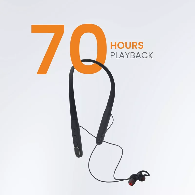 Corseca Stallion Shadow Wireless Neckband – 70H Playtime | LED Battery Display | BT 5.3