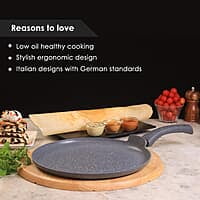 Wonderchef Granite 30cm Non-Stick Dosa Tawa 3.5mm Virgin Aluminium