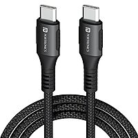 Portronics Konnect 240C 240W Futuristic Unbreakable Nylon Braided Type C to Type C Fast Charging Cable 2M Long,Supports Laptop and All Type C Smartphones and Devices (Black) Portronics Konnect 240C 240W Futuristic Unbreakable Nylon Braided Type C to Type C Fast Charging Cable 2M Long,Supports Laptop and All Type C Smartphones and Devices (Black)