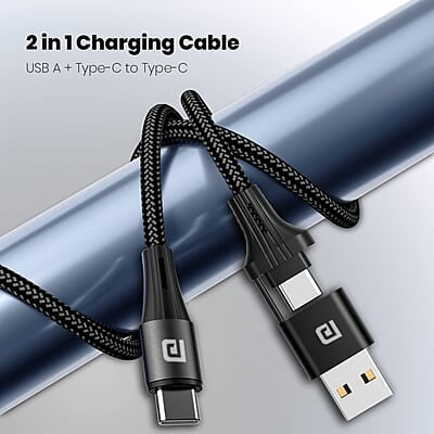 Portronics Konnect J4 USB A + Type C to Type C Cable Portronics Konnect J4 USB A + Type C to Type C Cable
