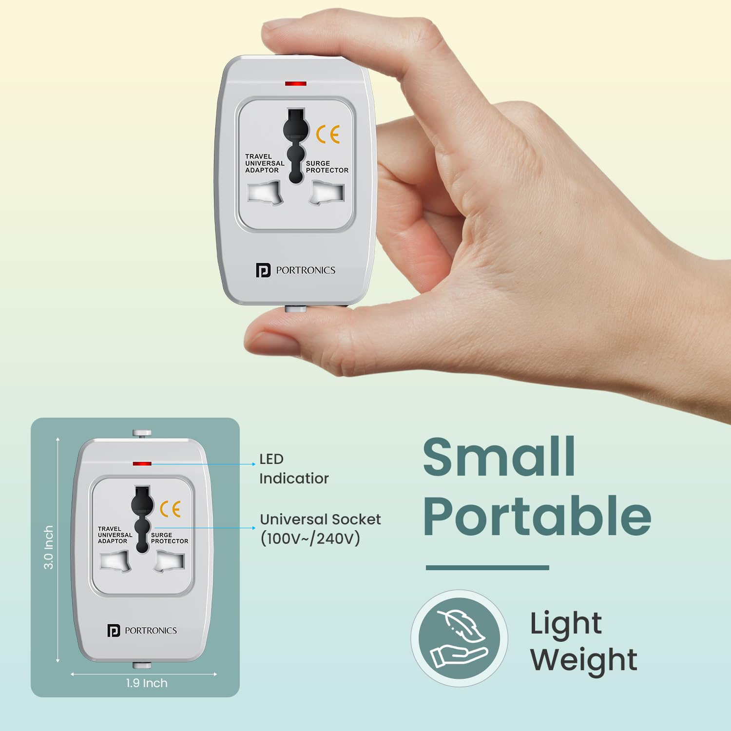 Portronics Juicemate 3 Universal Adapter delivers 6A AC output, fast charging, compact design, and multiple device compatibility. Built-in safety features make it perfect for home and travel.