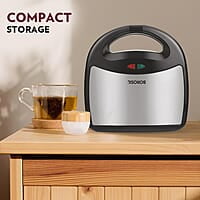 Borosil Neo Grill 2.0, 750 Watt, Bread Sandwich Maker, Makes 2 Sandwiches, Non-stick Grill plates opens 105°, For Snacks and Breakfast
