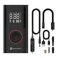 Portronics VAYU 2.0 Tyre Inflator – 6000mAh Portable | Torch |Black | 1 Year Warranty