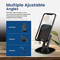 Portronics Mobot III 360° Rotatable & Foldable Mobile Phone Holder – Adjustable Height | Black