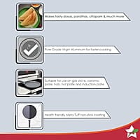 Wonderchef Granite 24cm Non-Stick Dosa Tawa 3.5mm Virgin Aluminium