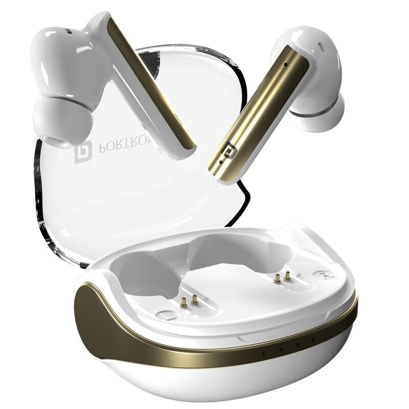 Portronics Twins S7 – TWS Earbuds, 35H Playtime, White. Enjoy seamless connectivity, superior sound quality, and a sleek design. Perfect for music lovers and on-the-go lifestyles.