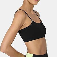 Girls Padded Training Bra, Crop Cami Training Bras for Girls. Sports bra with Non-Removable Padding, Uniform bra, Starter Bra, Begginers Bra-Black