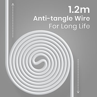 Portronics Conch Theta L – 8-Pin Earphones with Mic, featuring a sleek white design, high-quality sound, and comfortable fit for an immersive audio experience on the go.