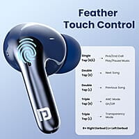 Portronics Harmonics Twins 28 ANC TWS in Ear Earbuds with Smart Touch Control, 50 Hours Playback, Quad Mic ENC