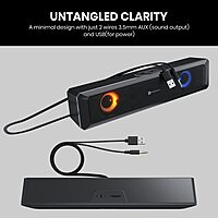 Portronics in Tune 3 USB Soundbar – Powerful PC & Laptop Audio, Sleek Design & Easy USB Connectivity for Gaming, Movies & Music