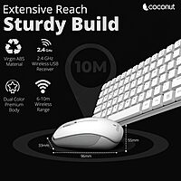 Coconut Desire 2.0 Compact Wireless Keyboard & Mouse (For PC & Laptop, 1 Year Warranty)