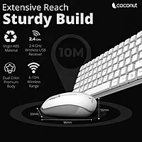 Coconut Desire 2.0 Compact Wireless Keyboard & Mouse (For PC & Laptop, 1 Year Warranty)