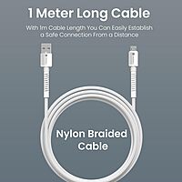 Portronics Konnect X USB-A to Micro USB Cable 3A Fast Charging Data Sync 1M White