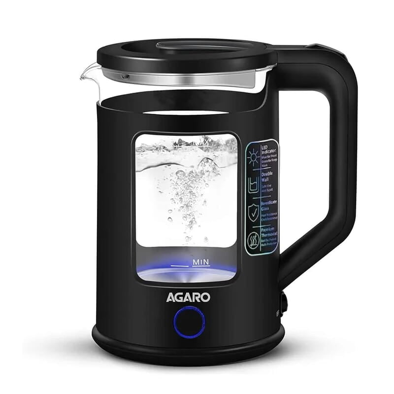 AGARO Galaxy Electric Kettle with Keep Warm Function, BPA Free PP Plastic & Glass body