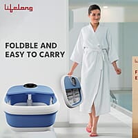Lifelong Electric Foldable Foot Spa Massager with 8 Manual Massage Rollers, Digital Panel & Water Heating Technology