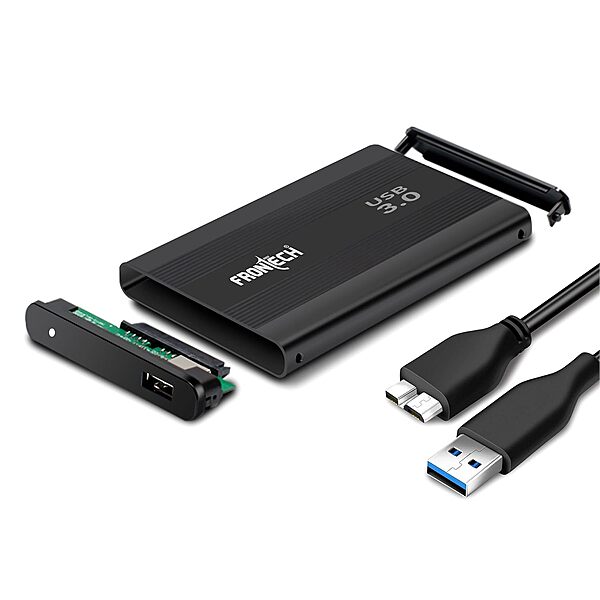 Frontech NC-0031 Hard Drive Case – Sturdy External HDD/SSD Enclosure | Heat Dissipation Design | Shock Protection