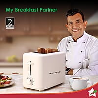 Wonderchef Bellagio 2-Slice Pop-up Toaster with Lid Cover  800 Watt 7- Level Browning Controls