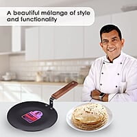 Wonderchef Ebony Roti Tawa 28cm Non Stick Tawa  4.06mm Wooden Handle
