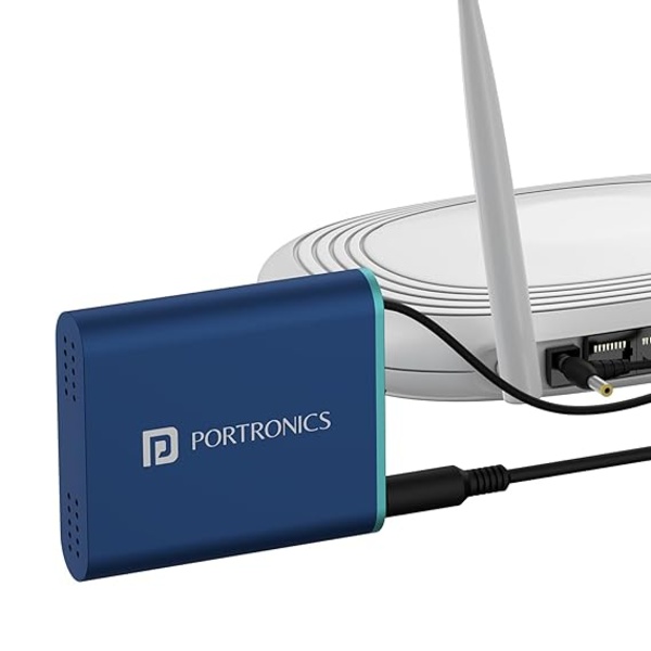 Portronics Power Plus Advanced Mini Router UPS for 12V DC WiFi Router Broadband Modem, 4 Hours Playback, Router UPS Power Backup During Power Cuts, Surge & Discharge Protection, Portable UPS(Blue) Portronics Power Plus Advanced Mini Router UPS for 12V DC WiFi Router Broadband Modem, 4 Hours Playback, Router UPS Power Backup During Power Cuts, Surge & Discharge Protection, Portable UPS(Blue)