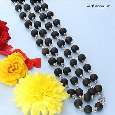 Original Karungali Mala with Silver Tied Original Karungali Mala with Silver Tied