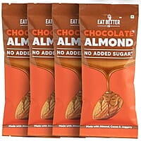 Eat Better Co - Chocolate Coated Nuts - No Added Sugar - 100% Natural - Sweetned using Jaggery - Healthy Chocolate (Chocolate Coated Almonds - Pack of Four - 160 gm)