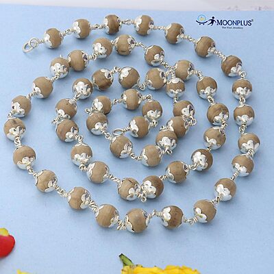 Pure Silver-Tied Tulasi Mala for Ayyappan Devotees