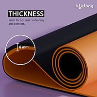 Lifelong Dual Color TPE Material Yoga Mat for Women & Men 6mm Anti-Slip Yoga Mat for Gym Workout Exercise Mat
