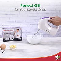 Wonderchef Acura Plus 200 W Electric Hand Mixer 5 Speed Option SS Beater Whisk and Dough Kneading Hooks